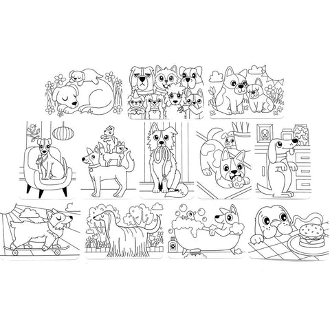 *Ooly Undercover Art Hidden Pattern Colouring Activity Art Cards - Dog Days