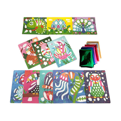 *Ooly Foil-tastic Foil Art & Colouring Set - Awesome Animals