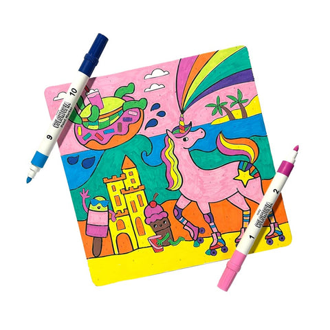 *Ooly Colortopia Color By Number Paint Marker Kit - Unicorn Funland