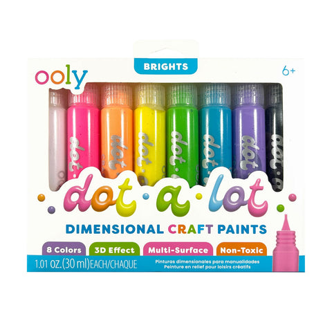 *Ooly Dot-a-Lot 3D Dimensional Craft Paint - Brights (8 Pack)