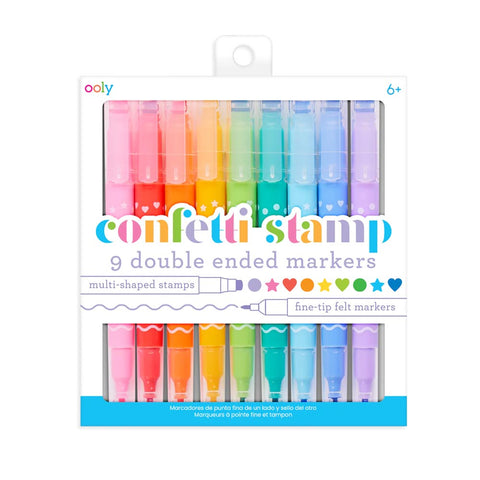 *Ooly Confetti Stamp Double-Ended Markers - Set of 9