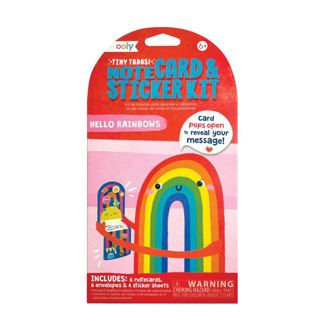 *Ooly Tiny Tadas Note Cards & Sticker Set - Hello Rainbows