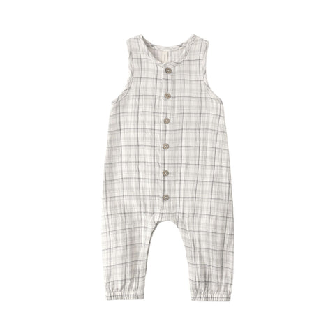 Quincy Mae Woven Jumpsuit - Blue Plaid