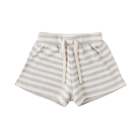 Quincy Mae Waffle Tee + Short Set - Sky Stripe