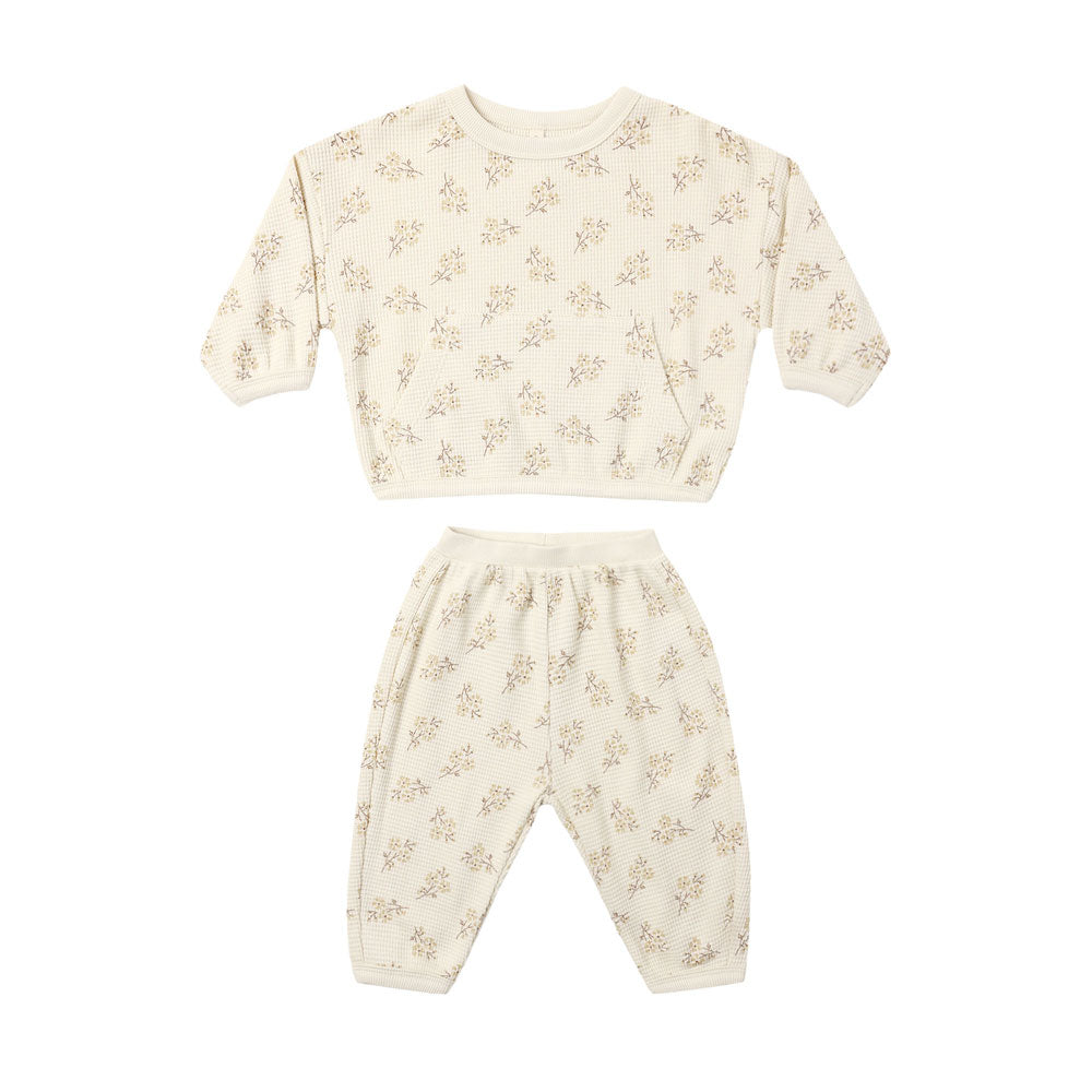 Quincy Mae Waffle Slouch Set - Meadow