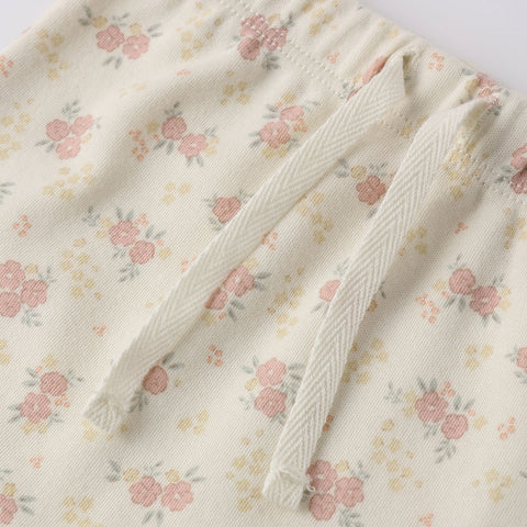 Quincy Mae Wrap Top + Footed Pant Set - Flower Field