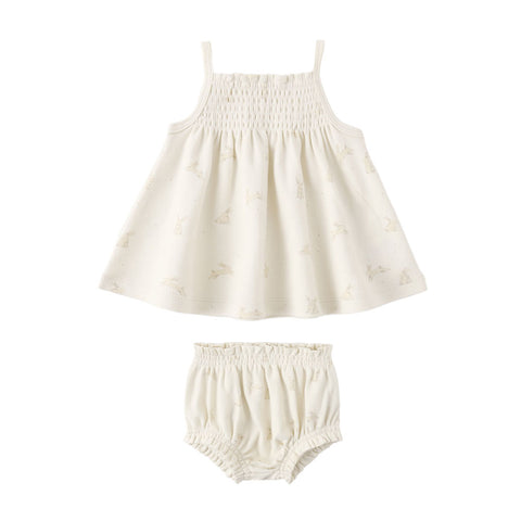 Quincy Mae Smocked Tank + Bloomer Set - Bunnies