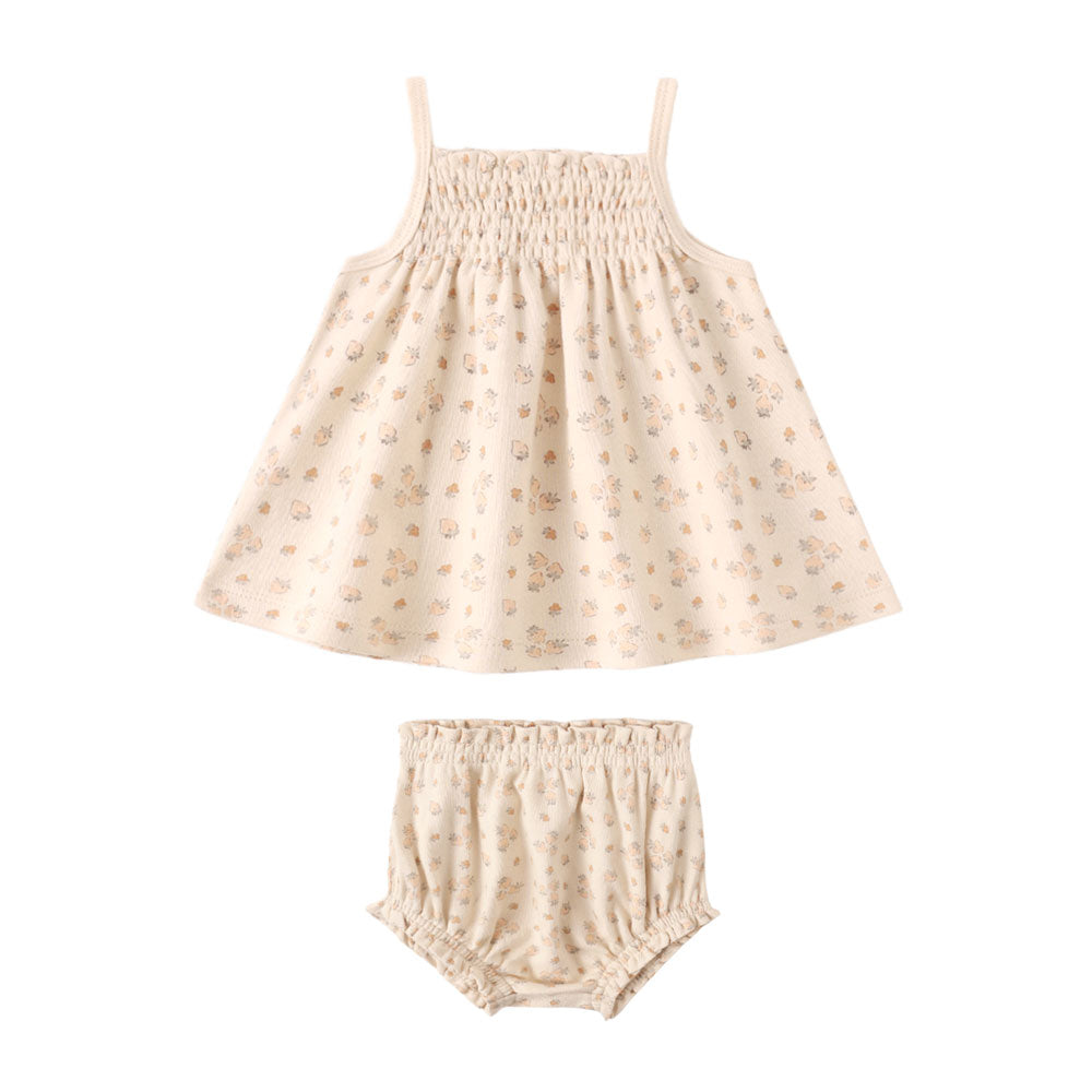 Quincy Mae Smocked Tank + Bloomer Set - Strawberries