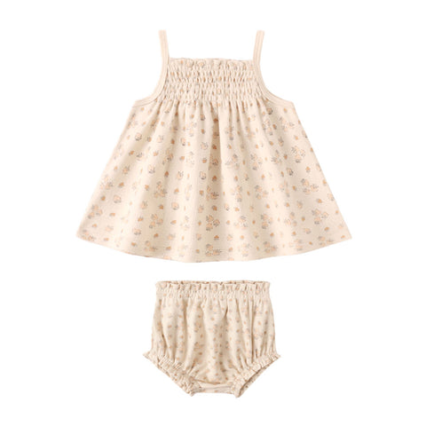 Quincy Mae Smocked Tank + Bloomer Set - Strawberries