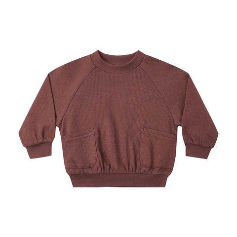 Quincy Mae Pocket Sweatshirt - Black Cherry