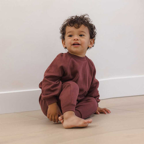 Quincy Mae Pocket Sweatshirt - Black Cherry