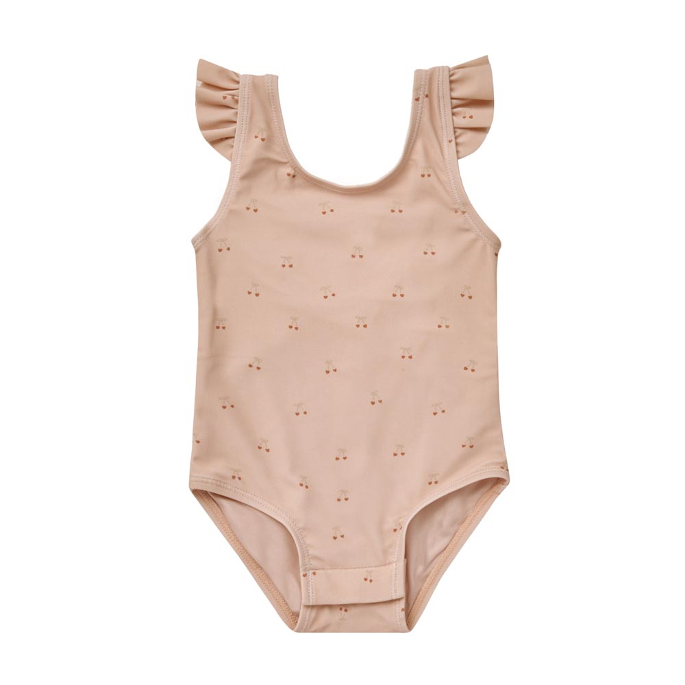 Quincy Mae Flutter One-Piece Swimsuit - Blush Cherries (Size 0-3m) *CLEARANCE*