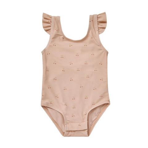 Quincy Mae Flutter One-Piece Swimsuit - Blush Cherries (Size 0-3m) *CLEARANCE*