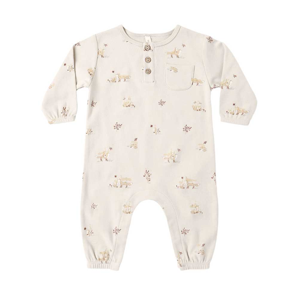Quincy Mae Long Sleeve Pocket Jumpsuit - Fox Land