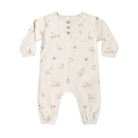Quincy Mae Long Sleeve Pocket Jumpsuit - Fox Land