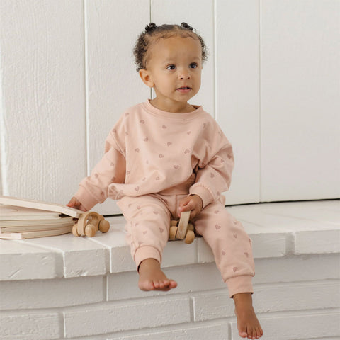 Quincy Mae Relaxed Sweatpant - Hearts