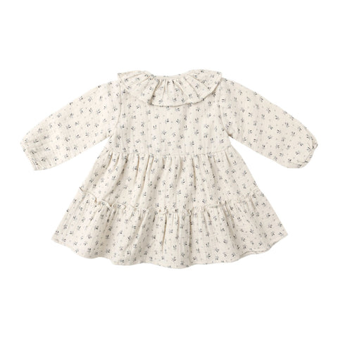 Quincy Mae Ruffle Collar Button Dress - Bluebell