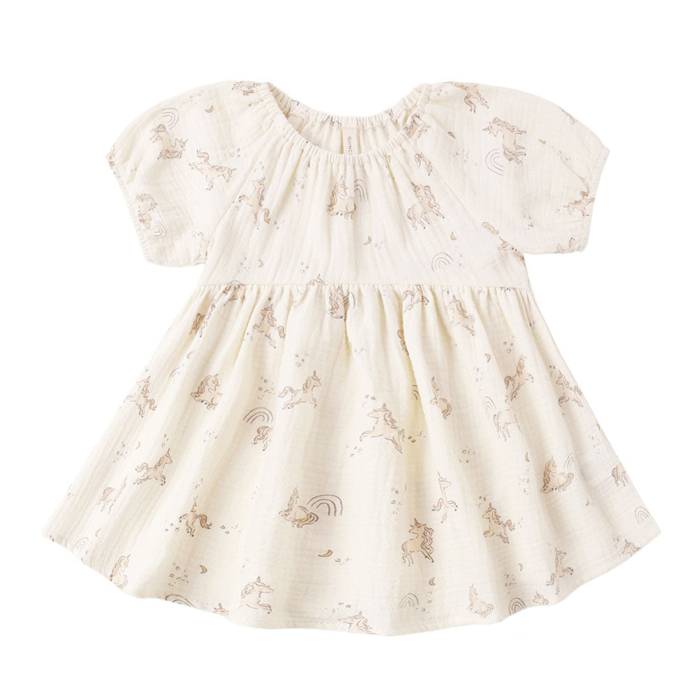 Quincy Mae Bella Dress - Ivory Unicorns