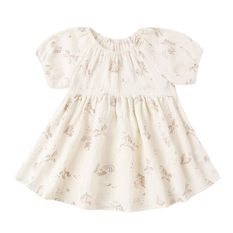 Quincy Mae Bella Dress - Ivory Unicorns