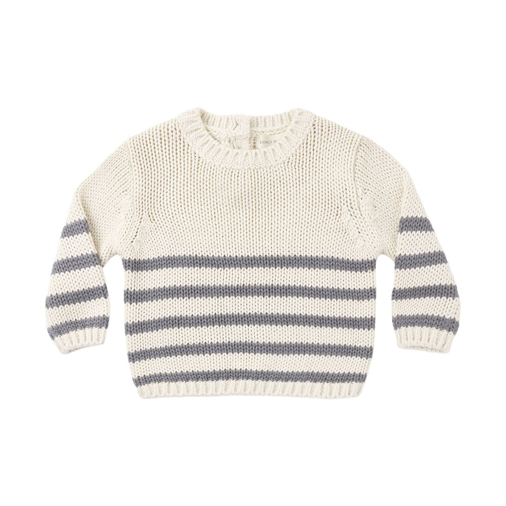 Quincy Mae Rex Sweater - Slate Stripe