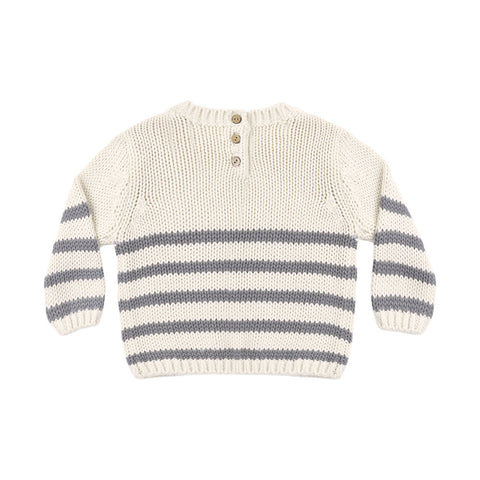 Quincy Mae Rex Sweater - Slate Stripe