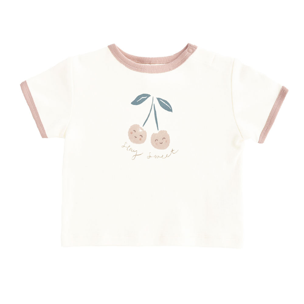 Quincy Mae Ringer Tee - Cherry