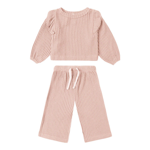 Quincy Mae Ruffle Cozy Set - Rose