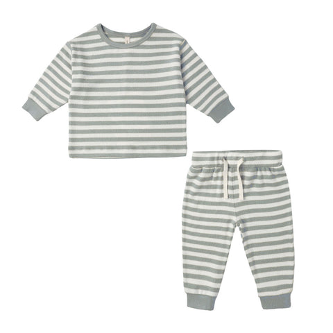 Quincy Mae Cozy Set - Blue Stripe