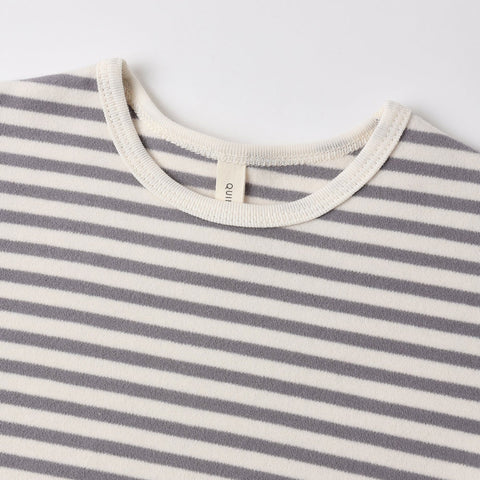 Quincy Mae Cozy Set - Slate Stripe