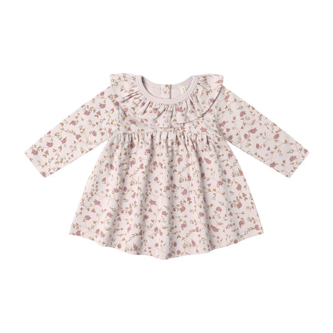 Quincy Mae Ruffle Collar Jersey Dress - Garden