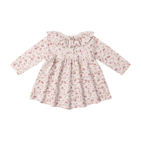 Quincy Mae Ruffle Collar Jersey Dress - Garden