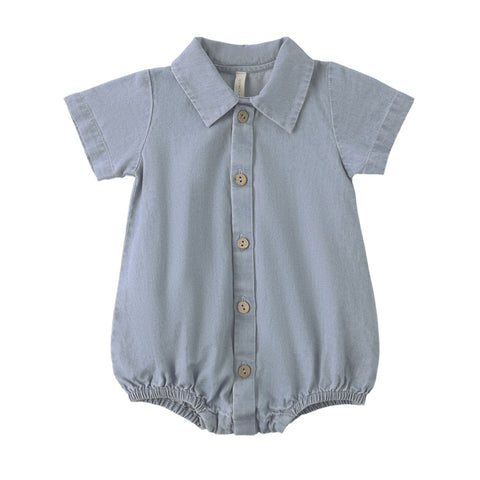 Quincy Mae Matteo Romper - Chambray