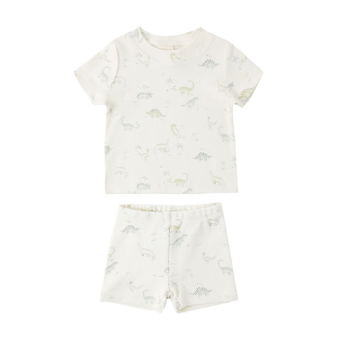 Quincy Mae Summer Pajama Set - Dinosaur