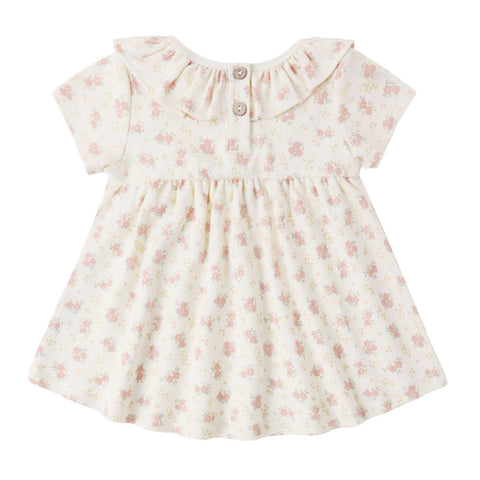 Quincy Mae Ruffle Collar Jersey Dress - Flower Field
