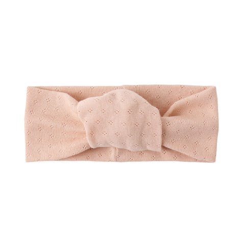 *Quincy Mae Pointelle Knotted Headband (0-12m) - Melon