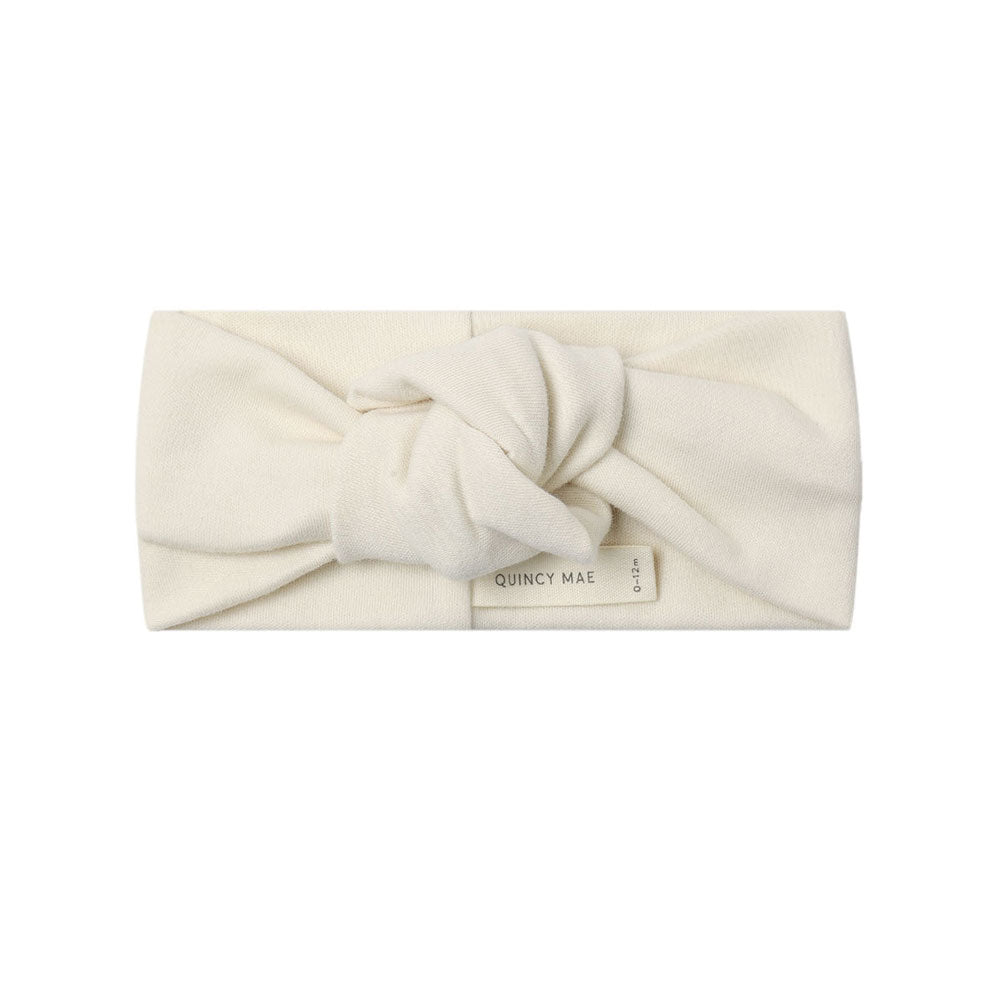 *Quincy Mae Pointelle Knotted Headband - Natural