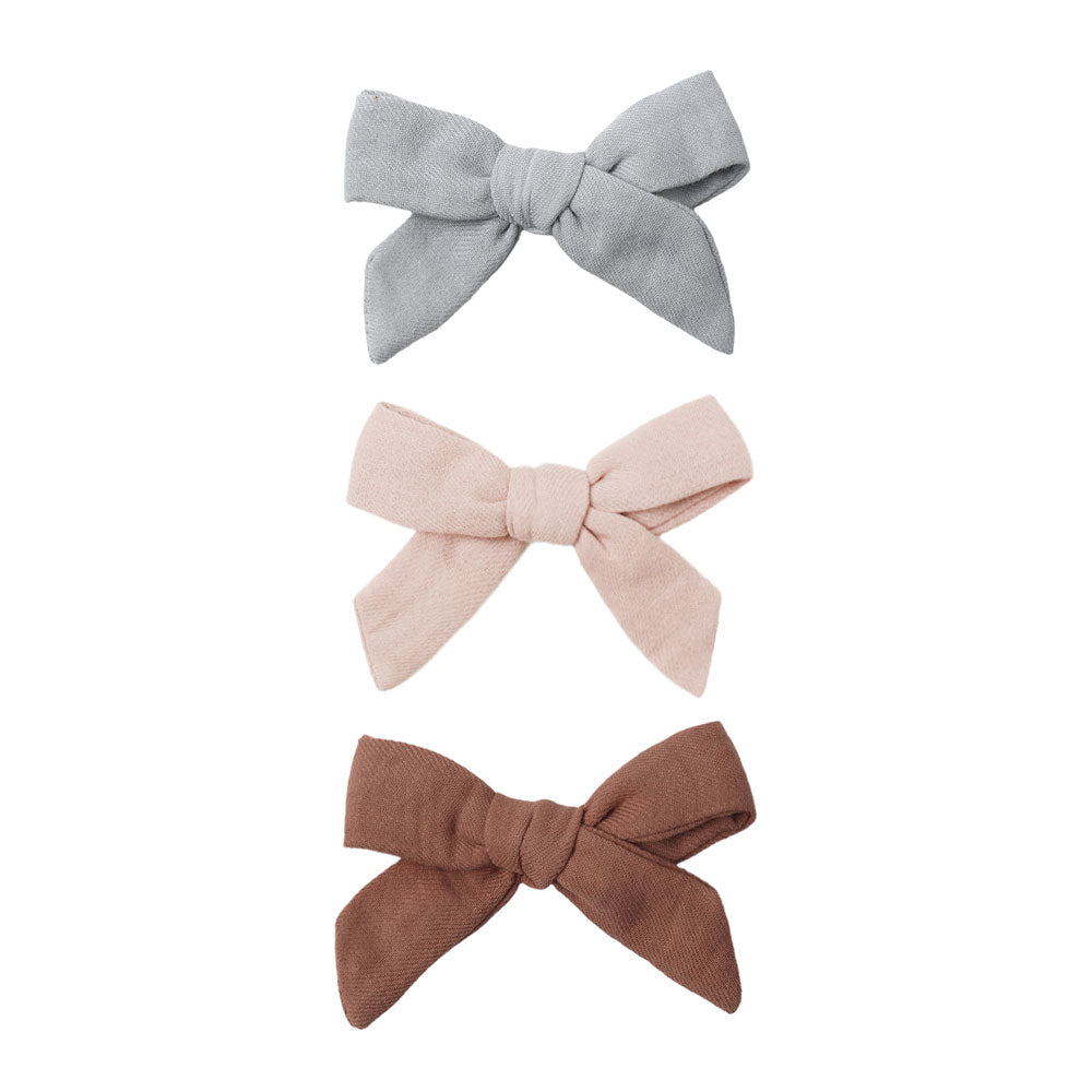 *Quincy Mae Bow Clip Set 3-Pack - Sky, Blush, & Poppy