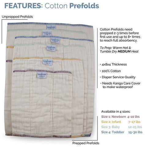 Kanga Care Unbleached Prefold Cloth Diapers (6 Pack)