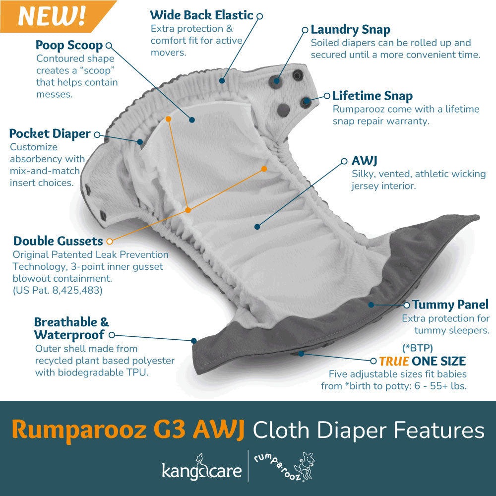 Rumparooz G3 One-Size AWJ Pocket Diaper