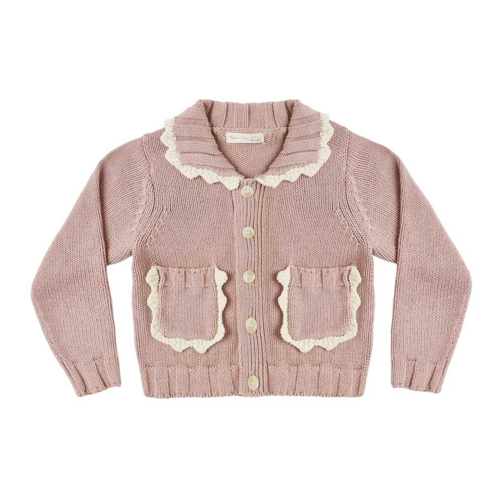 Rylee + Cru Collared Cardigan - Rosewood