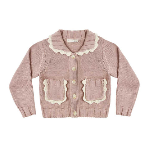 Rylee + Cru Collared Cardigan - Rosewood
