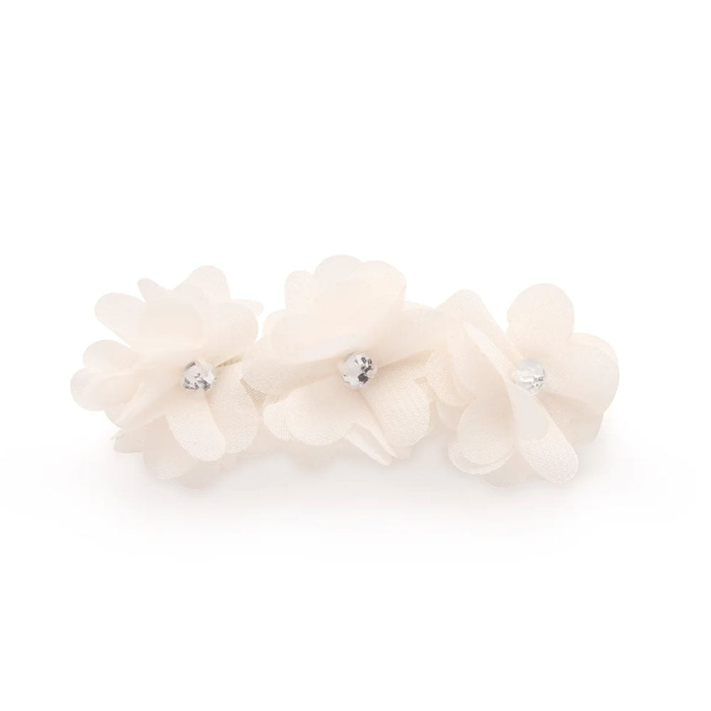 *Sherick Fredermen White 3D Triple Flower Hair Clip