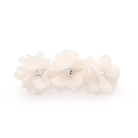 *Sherick Fredermen White 3D Triple Flower Hair Clip