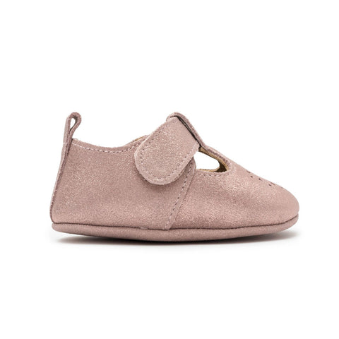 Sherick Fredermen Gloria Leather Eyelet T-Bar Shoes - Pink Glitter