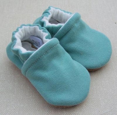 Snow and Arrow Cotton Knit Slippers - Pond (Size 18-24m)