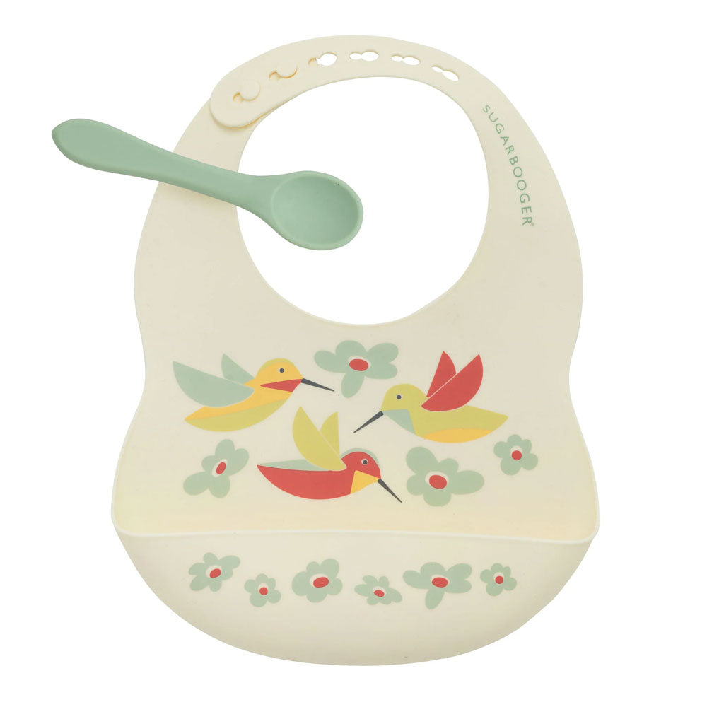 Sugarbooger Fresh & Messy Silicone Bib & Spoon Set