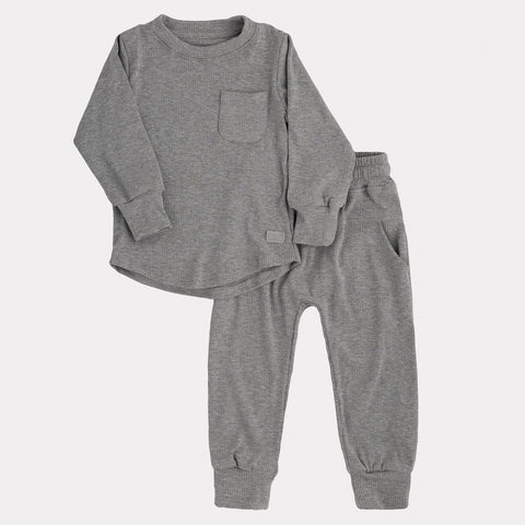 Swizz Ribbed Everyday Set - Dark Heather Grey