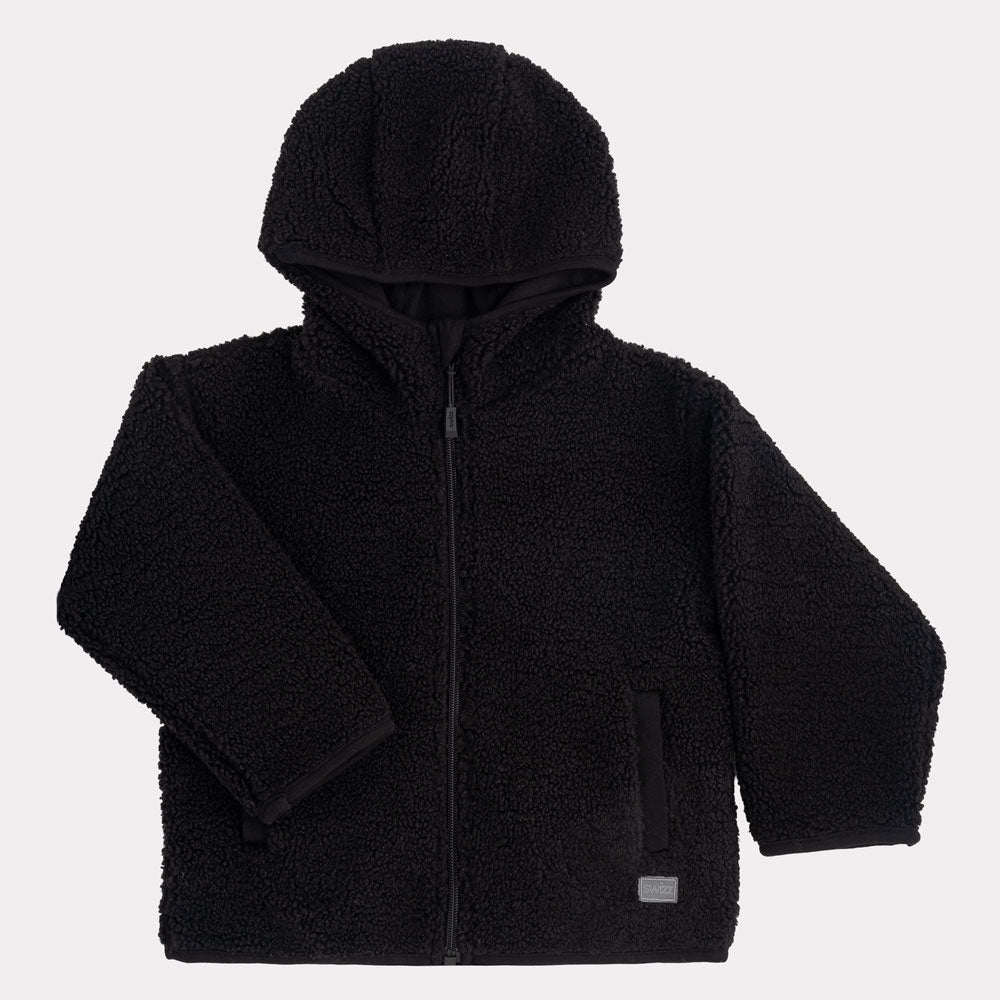 Swizz Sherpa Zip Up Jacket - Black