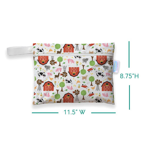The Thirsties mini wet bag is 11.5" wide and 8.75" tall - Lagoon Baby + Toy Shoppe