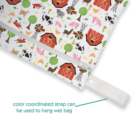 Thirsties Mini Wet Bag has a colour coordinated strap that can be used to hang the wet bag. - Lagoon Baby + Toy Shoppe